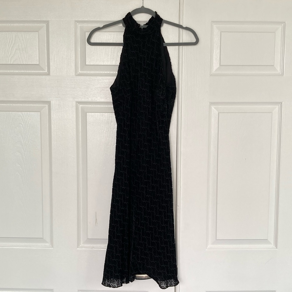 Ralph Lauren knee length lace velvet dress.Black size 6.Mock